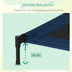Raised Dog Bed, Waterproof Travel Kennel for Pets up to 20kg, 76x61x18cm, Blue - Borge' Group Limited