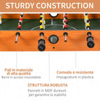 Wooden Table Football with 22 Players in 3:4:3 Formation, 2 Balls and 2 Scoreboards Included 84.5x40x61.2cm - Borge' Group Limited