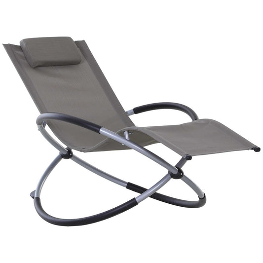 Outsunny rocking chair in Texilene Zero-Gravity Grigio 154x80x84cm - Borgè