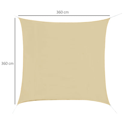 Outsunny sun tent with square sailing in sand color 360x360cm - Borgè