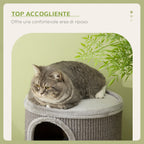 3-Tier Cat House with Sisal Scratching Post and Plush, Ø38x70cm, Light Grey - Borge' Group Limited