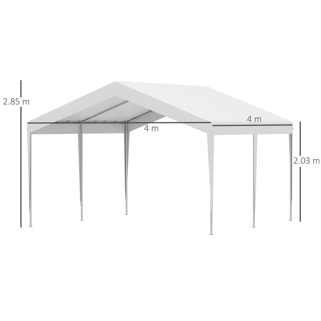ARMENIA | Portable Garage 4x4m with UV, Rain and Wind Proof Canopy for Vehicles, Weddings and Parties - White - Borge' Group Limited