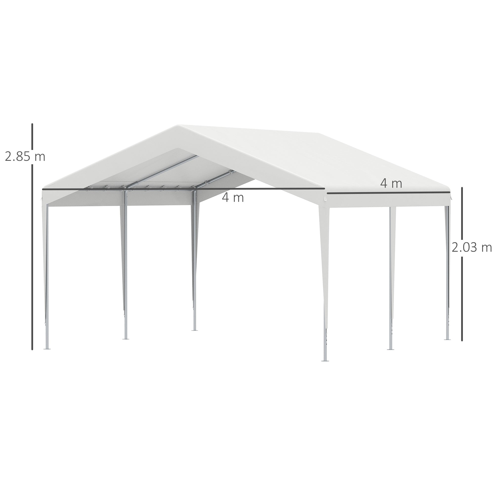 ARMENIA | Portable Garage 4x4m with UV, Rain and Wind Proof Canopy for Vehicles, Weddings and Parties - White - Borge' Group Limited
