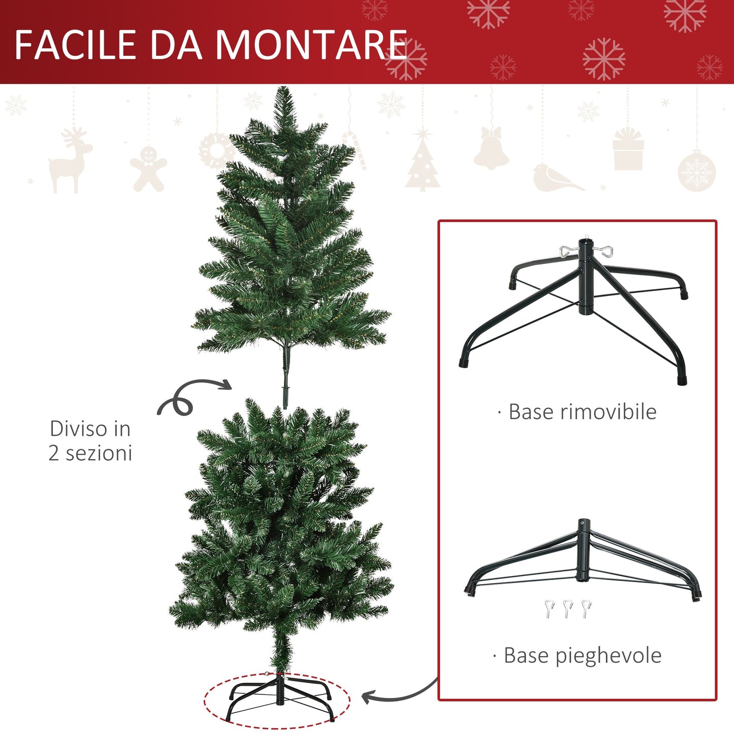 Christmas Tree with Removable Base | 150cm - Borgè