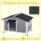 Wooden Dog House with Raised Design, Protective Tent and 2 Windows, 109x79x72 cm - Borge' Group Limited