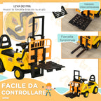 Pedal Tractor for children 3-4 years with forklift and storage space, 86x27.5x47.5 cm, yellow and black - Borgè