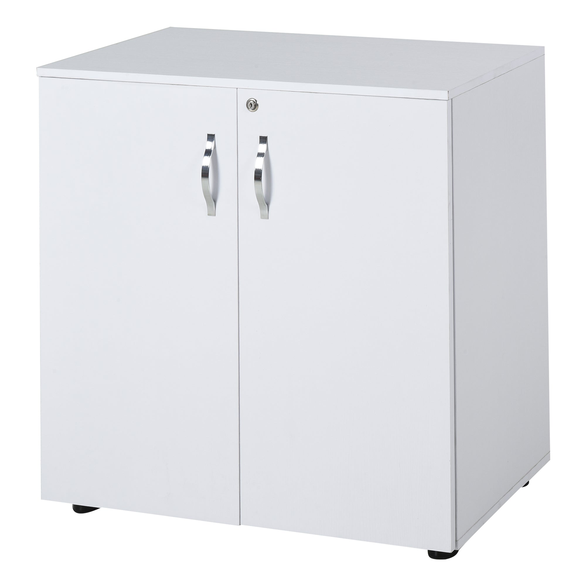 Homcom Multiuse office cabinet with lock - white - Borgè