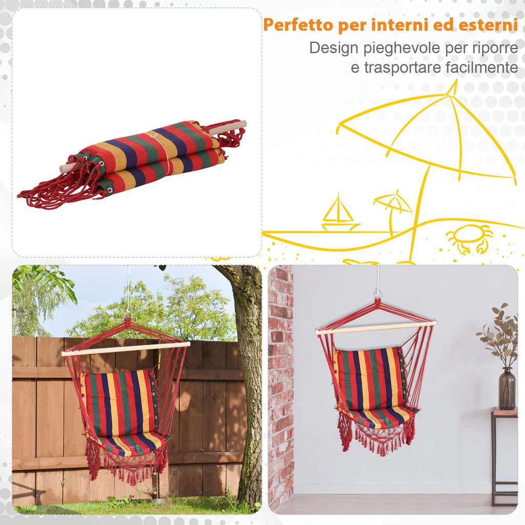 Polyester Hammock Hanging Chair, Colorful, 100x60x100cm - Borge' Group Limited