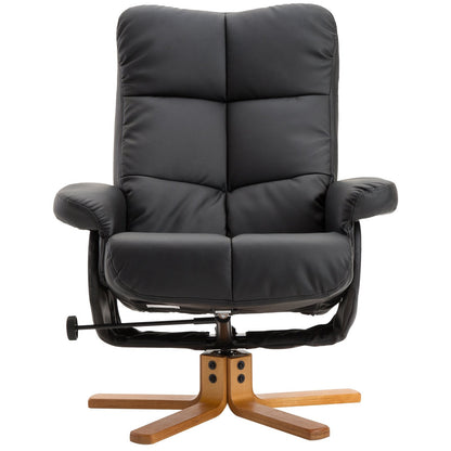 Padded Relax Armchair With Poglipiesi, Black, 80x99x86cm - Borgè