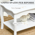 coffee coffee table in wood, white, 94x44x42cm - Borgè