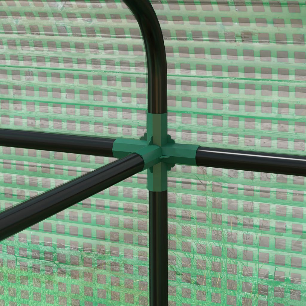 Outsunny Serra in Casetta with 2 sections with door and roller shutters, in steel and PE, 200x140x200 cm, green - Borgè