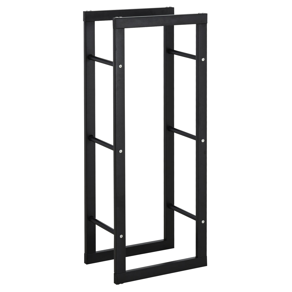 shelf wood for interior and black outside, 40x25x100cm - Borgè