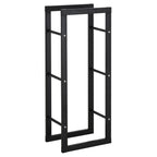 shelf wood for interior and black outside, 40x25x100cm - Borgè