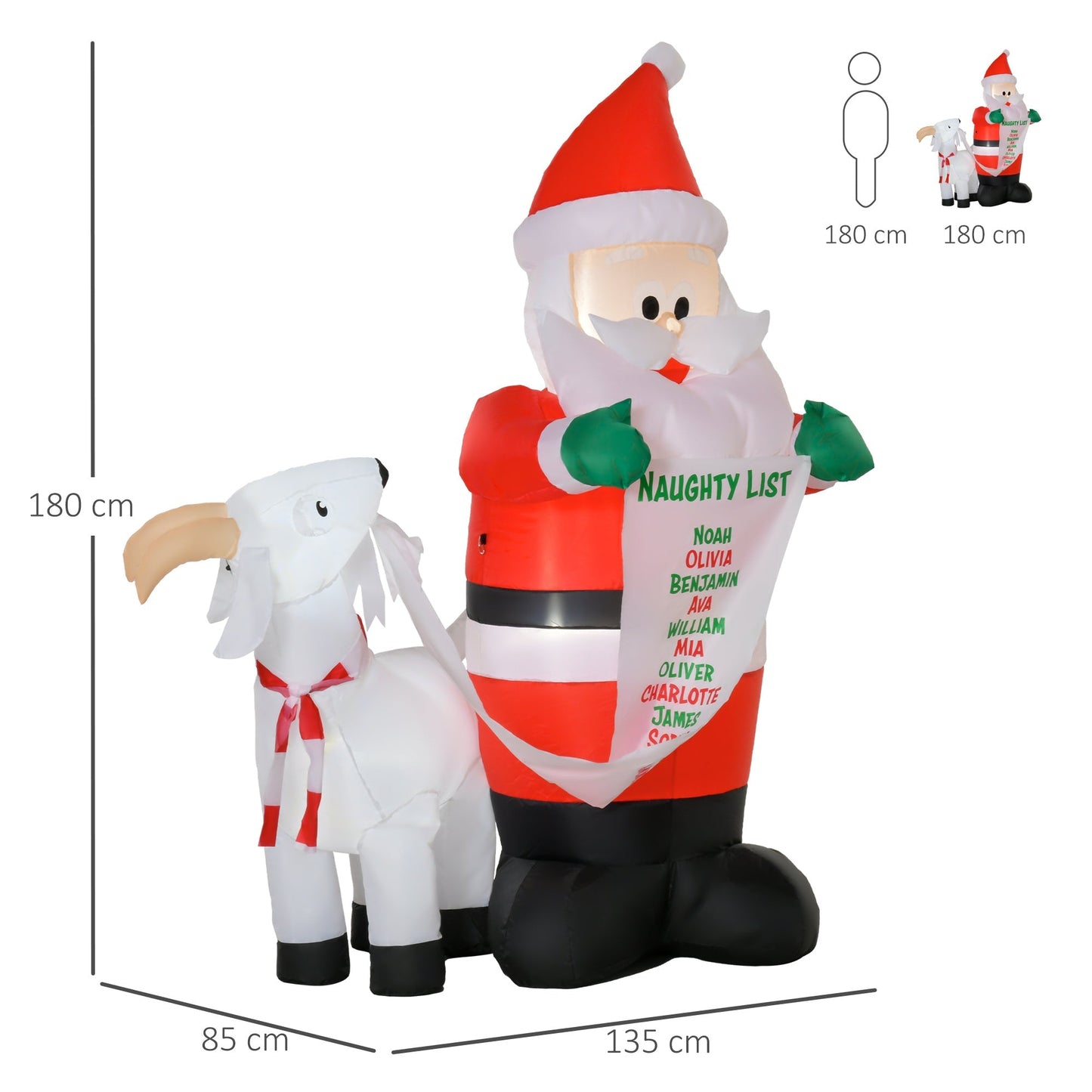 Gigantic Inflatable Santa Claus with LED lights - Borgè