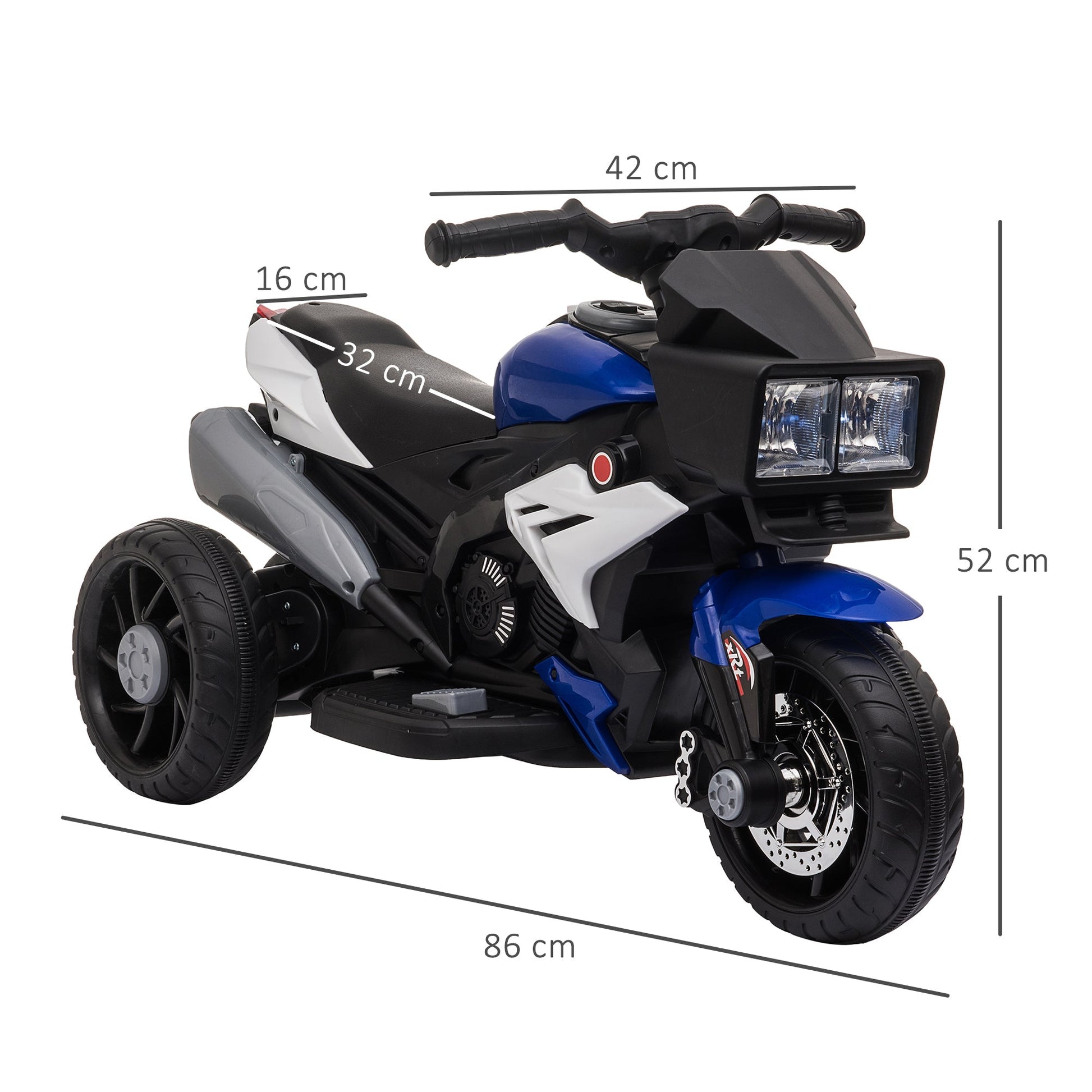 electric motorcycle for children 3-5 years 6v battery - Black blue - Borgè