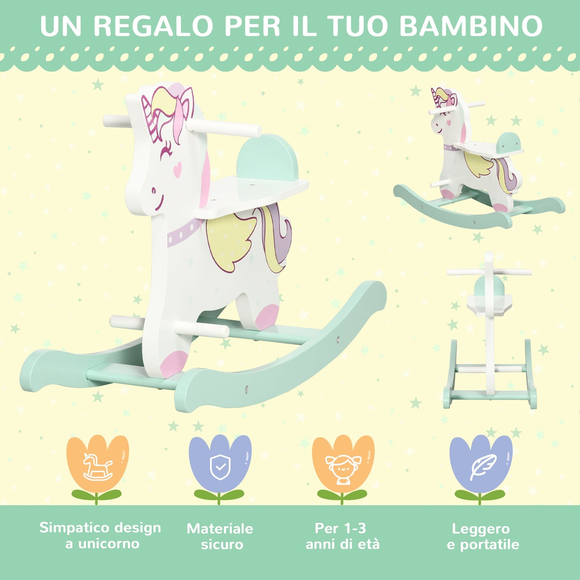 Rocking Unicorn for Children aged 1-3yrs - Borgè