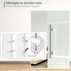 Sliding Glass stripes with aluminum track, 75x210cm - Borgè