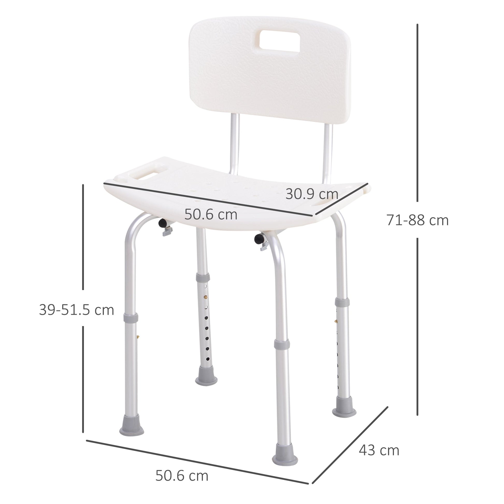 shower chair with back chair from a tank tank height non -slip - Borgè