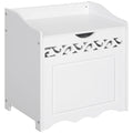 Wooden Wooden Cabinet with White with carved decoration 55 x 34 x 58 cm - Borgè