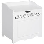 Wooden Wooden Cabinet with White with carved decoration 55 x 34 x 58 cm - Borgè