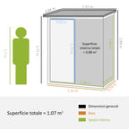 Green Garden Steel Tool Shed 142x84x189cm - Borge' Group Limited