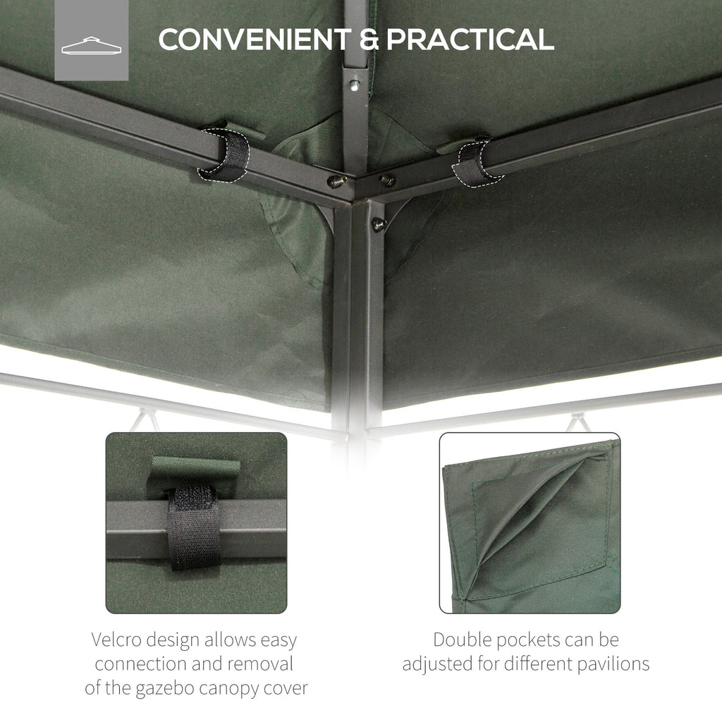 Outsunny coverage for gazebo 4x3 m at 2 levels in polyester with straps and 10 drainage holes, dark gray - Borgè