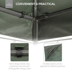 Outsunny coverage for gazebo 4x3 m at 2 levels in polyester with straps and 10 drainage holes, dark gray - Borgè