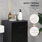 Kleankin Bathroom Cabinet in chipboard with drawer and 2nd levels adjustable, 30x30x82 cm, black and gray - Borgè