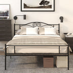 Homcom structure read a square and a half in steel with integrated slats, headboard and footboard, 140x200cm - Borgè
