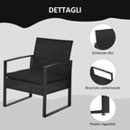 MARLO | Outdoor Furniture Balcony Set, Table and 2 Chairs with Cushions - Borge' Group Limited