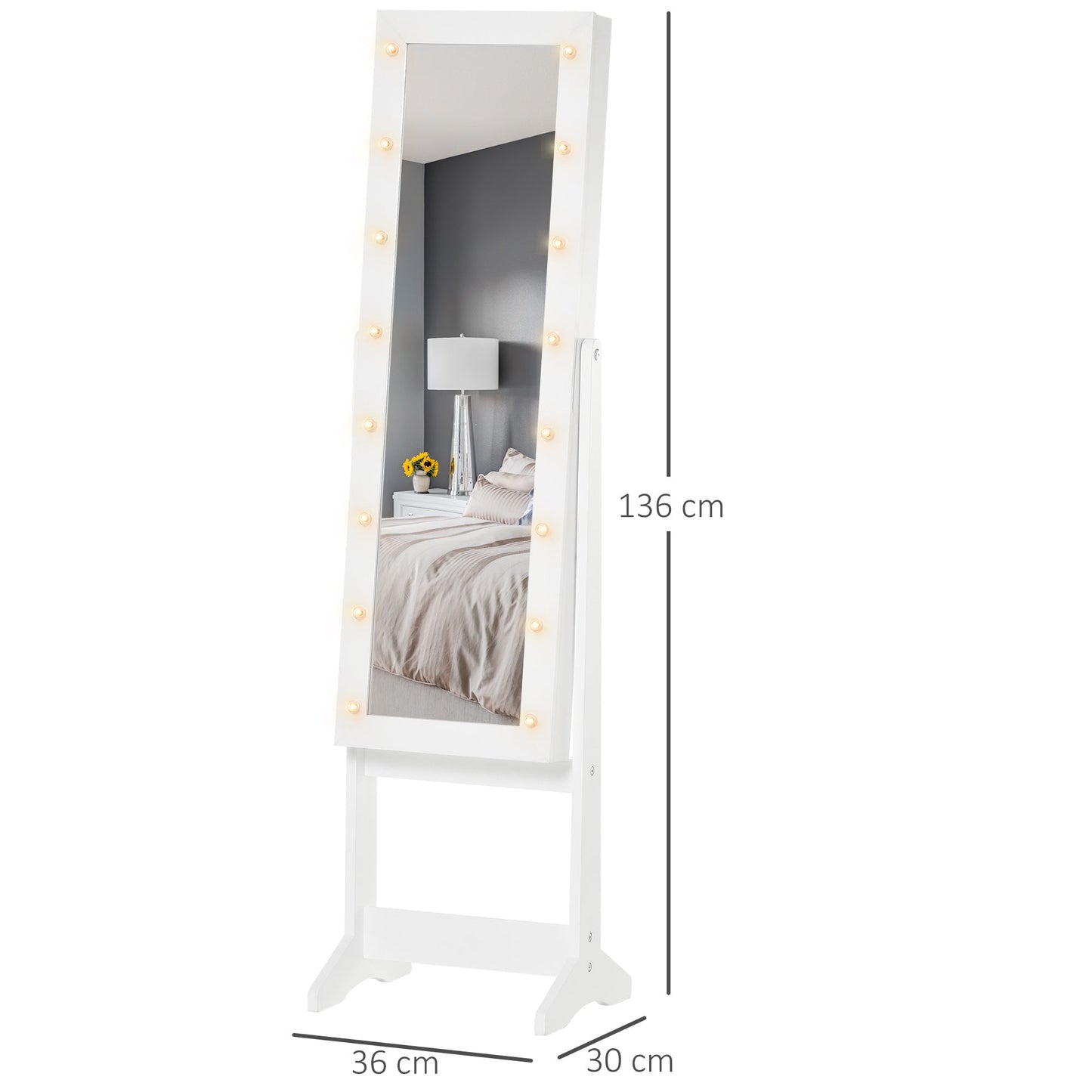 Badge Wardrobe with adjustable mirror and LED lights - Borgè