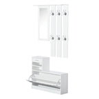 Homcom Modern Entry Mobile Wardrobe Set AppendaBiti, Mirror and Scarp 3 in 1, in white wood - Borgè