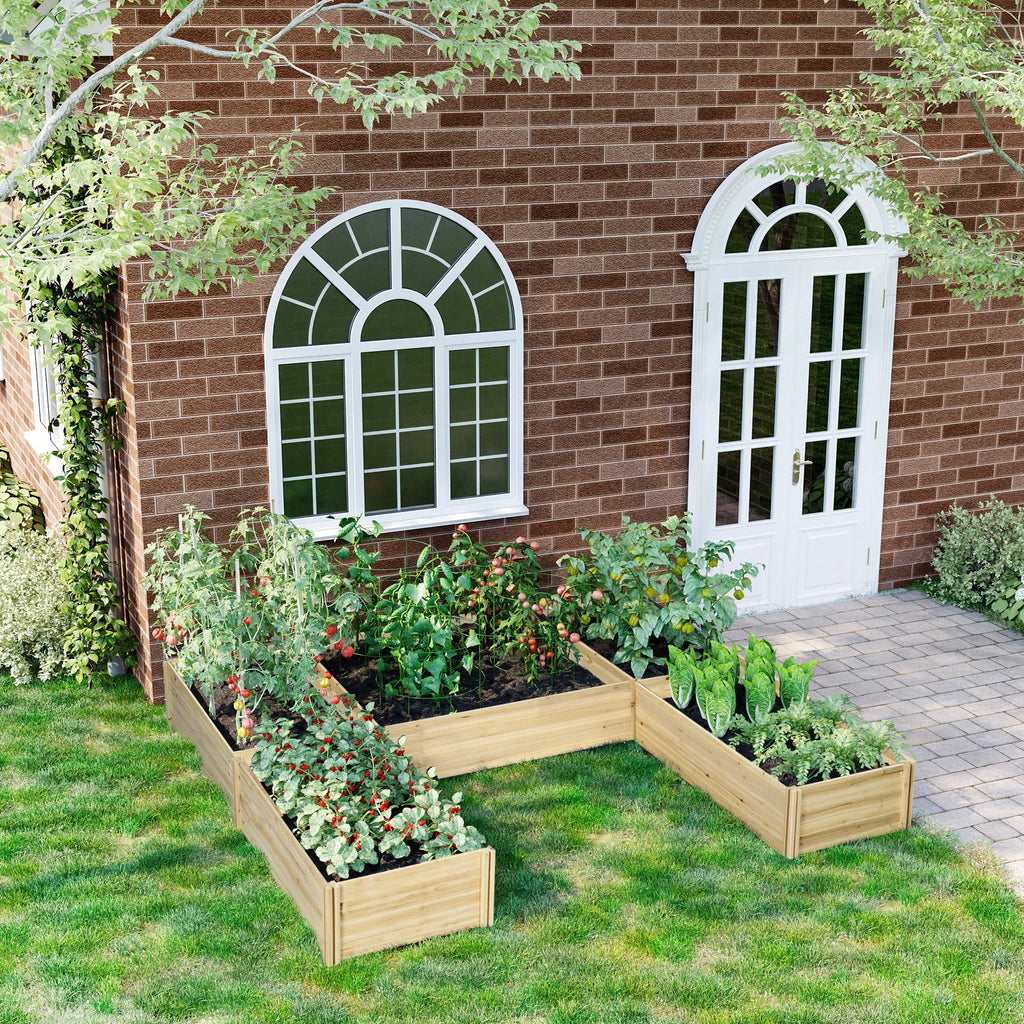 Outdoor Planter 5 Piece Modular Open Bottom in Fir Wood, 230x230x28 cm - Borge' Group Limited
