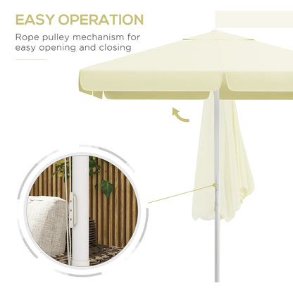 Outsunny Garden umbrella at an adjustable height in aluminum, metal and polyester, 248x248x250 cm, beige white - Borgè