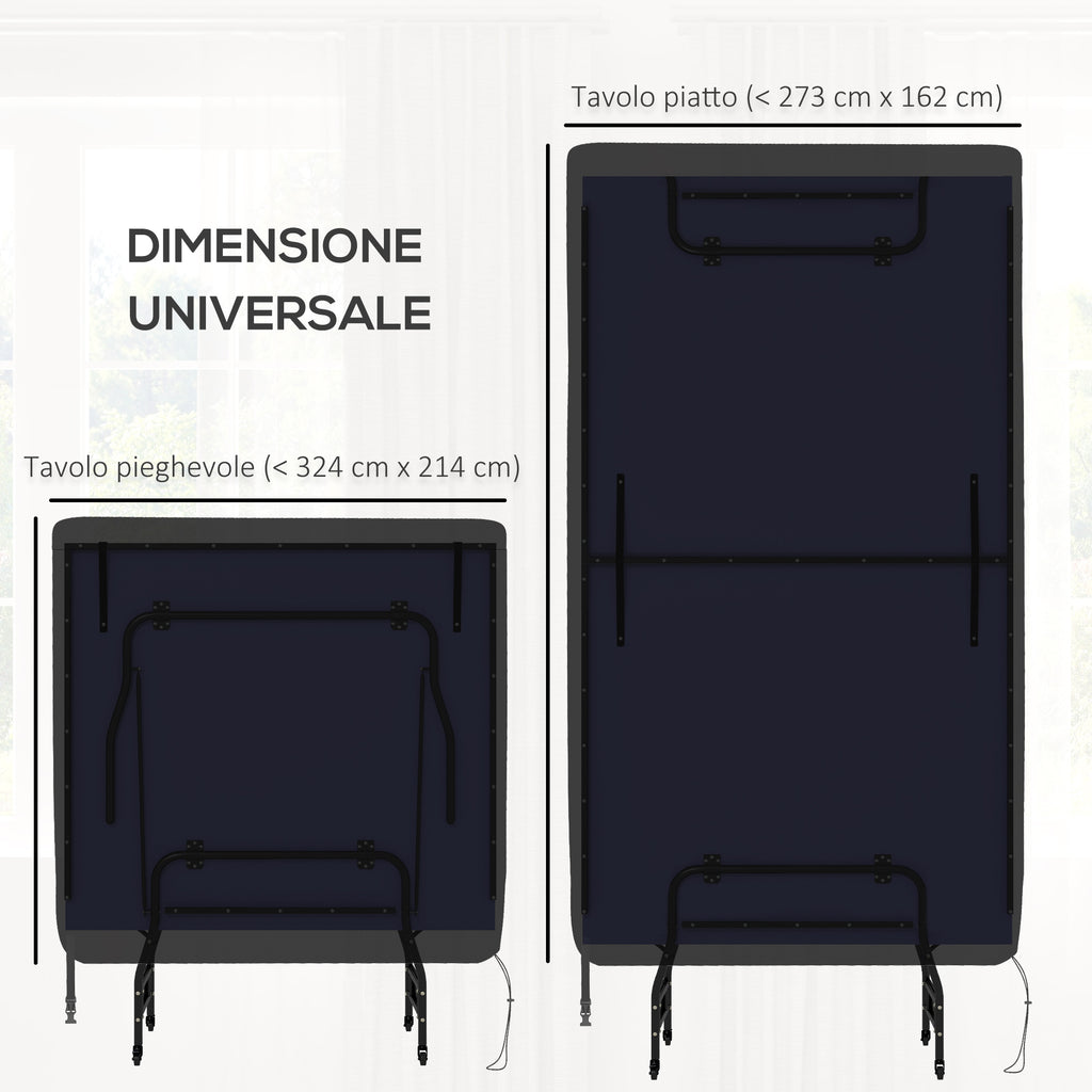 SPORTNOW Cover Ping Pong 257x153x5 cm in black polyethylene with buckles and hinges included - Borgè