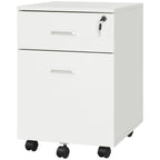 Vinsetto White Lockable 2-Drawer File Cabinet - Borgè