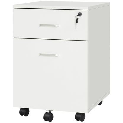 Vinsetto White Lockable 2-Drawer File Cabinet