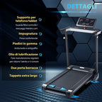 Folding Electric Treadmill Space-Saving, Professional Treadmill with 12 Preset Programs and LCD Screen for Home or Office Training, 1-12km/h, Black - Borge' Group Limited