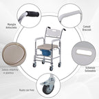 ECARE | Waterproof Wheel Chair with removable vase toilet for the elderly/disabled - Borgè