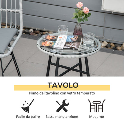 LAGOON | 3Pcs Garden Table and Chairs Set - Borgè