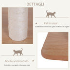 Wooden Cat Tree for cats with Scratch Pole 120cm | 71.5x49.5x120cm Wood, White - Borgè