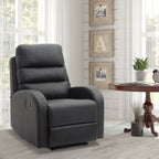 Relaxable relaxation armchair with padded seat and footrests, for home and office, in eco -leather, 80x91x102 cm, black - Borgè