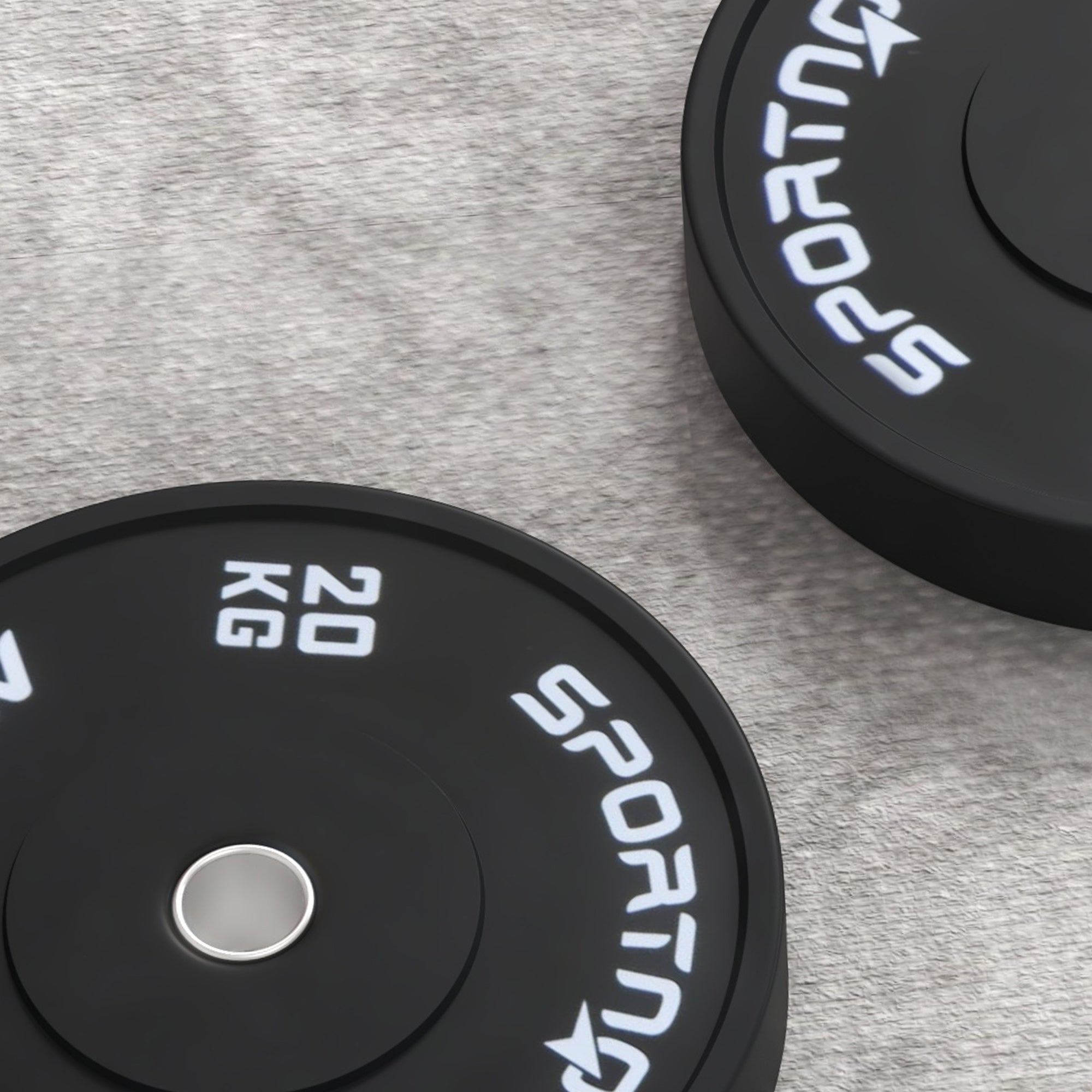 SportNow set of 2 20kg gym discs for barbell and dumbbells with Ã˜5cm, black attack - Borgè