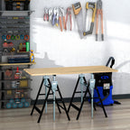 Set 2 Work Cavalllets Folding Telescopic Height Adjustable in steel pipes - Borgè