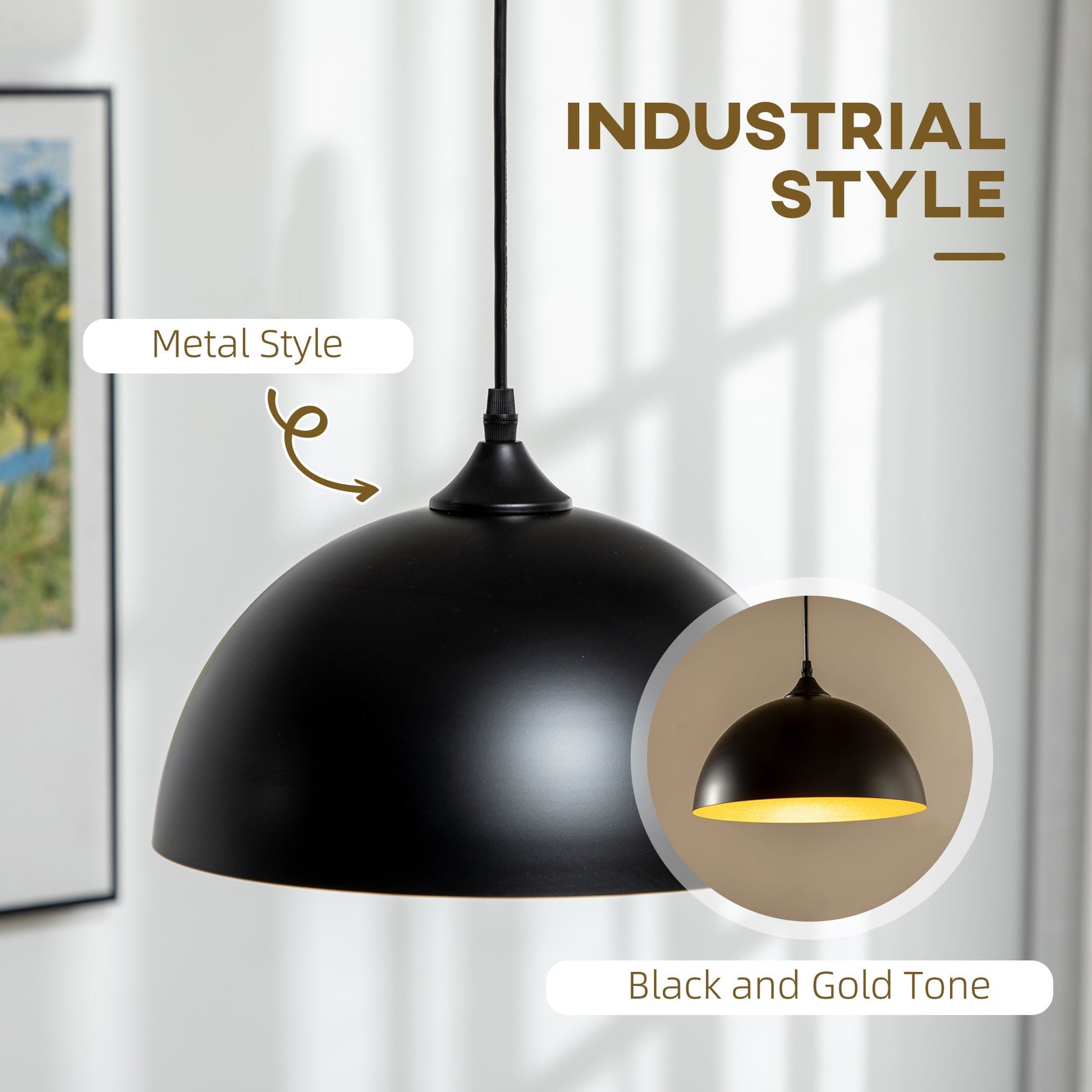 Black Hanging Ceiling Light - Borgè