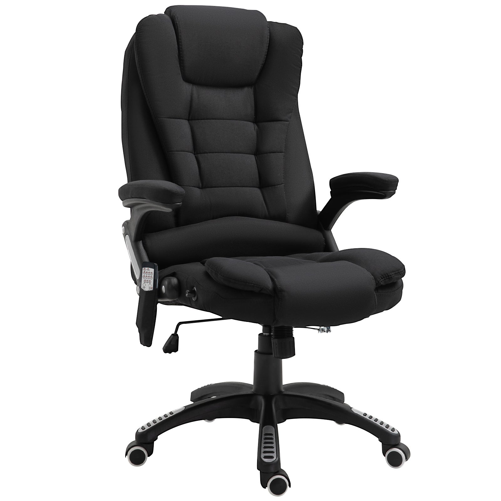 Vash massacre from office and house with adjustable height, 6 massage and heating points, 67l x 74p x 107-116acm, black - Borgè