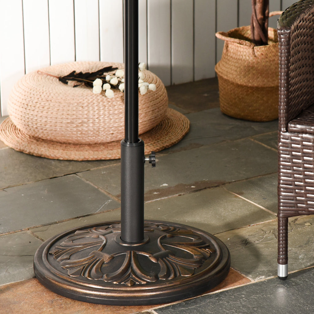 Round Umbrella Base Ø48x34 cm in 13kg Plastic for Ø35/38/48 mm Poles, Bronze - Borge' Group Limited