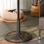 Round Umbrella Base Ø48x34 cm in 13kg Plastic for Ø35/38/48 mm Poles, Bronze - Borge' Group Limited