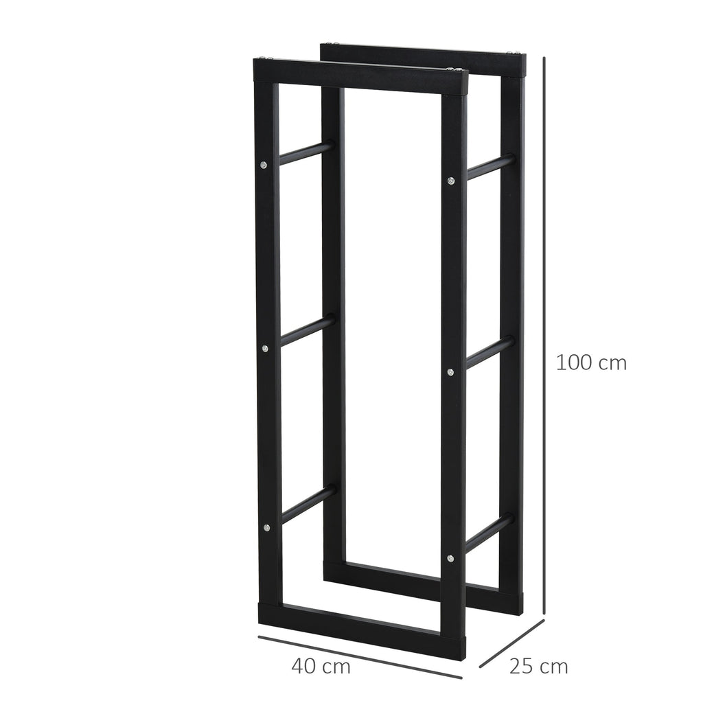 shelf wood for interior and black outside, 40x25x100cm - Borgè