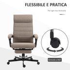 Vent office chair with adjustable height, footrests included and padded seat, 68x67x106-114 cm, brown - Borgè